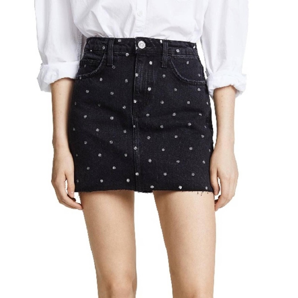 Current/Elliot polka dot denim skirt